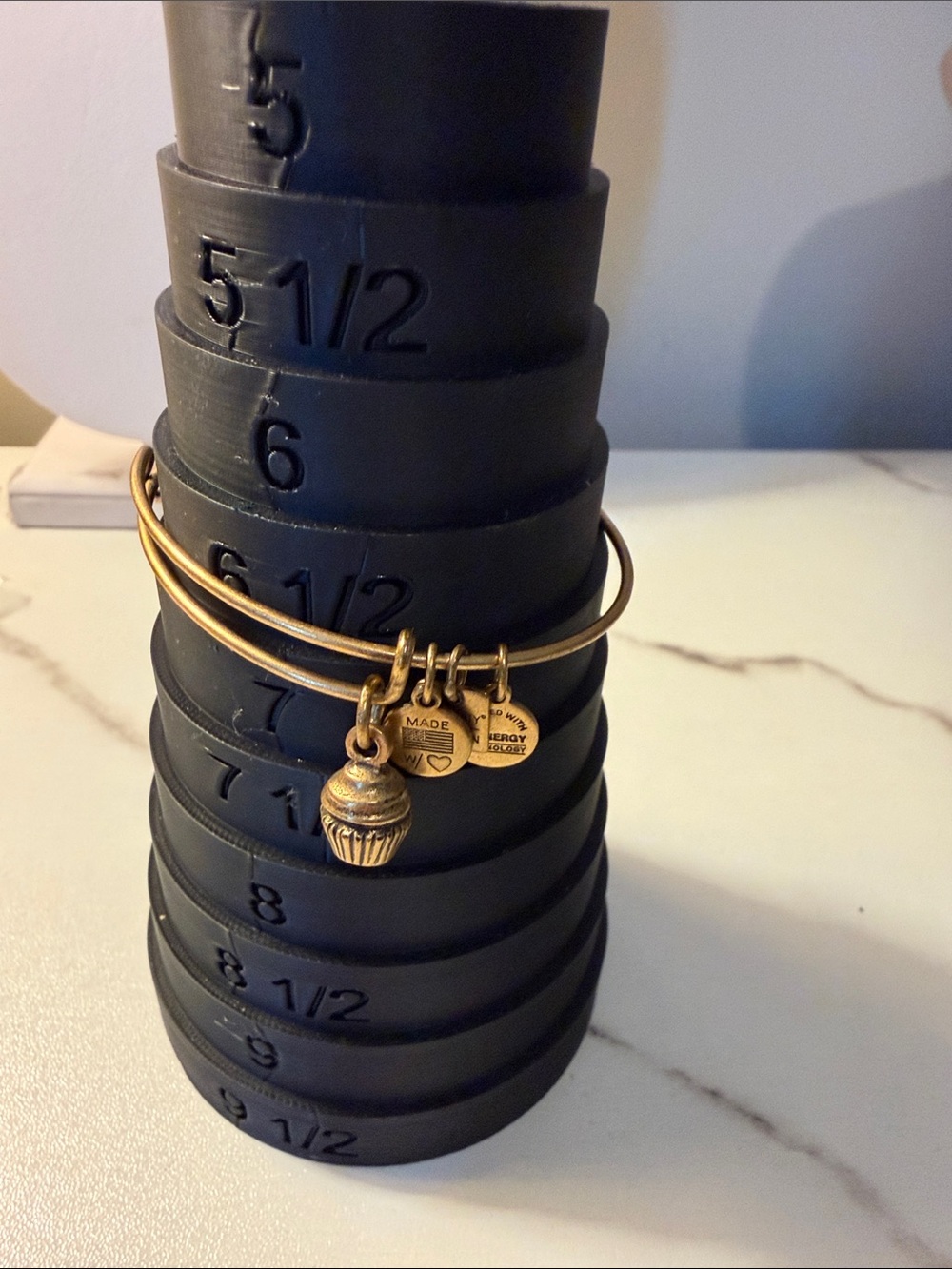 Alex and Ani Gold-Tone Cupcake Charm Bangle Bracelet